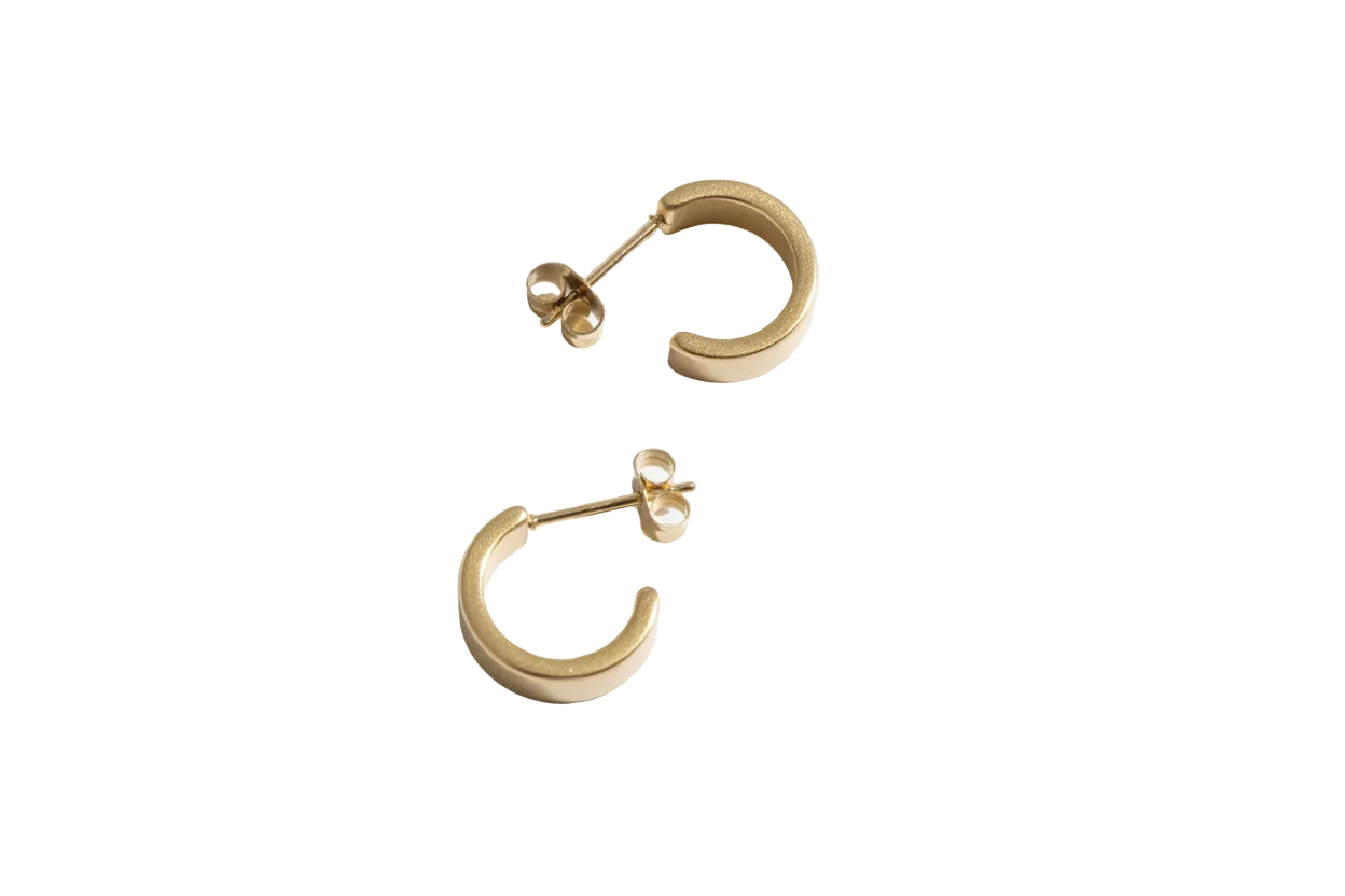 Gold Hoop Earrings - Transparent Background