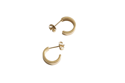 Gold Hoop Earrings - Transparent Background