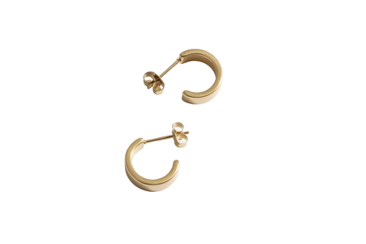 Gold Hoop Earrings - Transparent Background