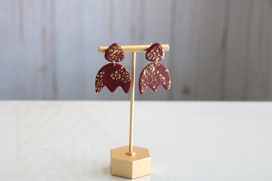 Golden Burgundy Earrings