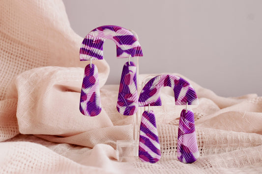Purple Hues Textured Handmade Earrings